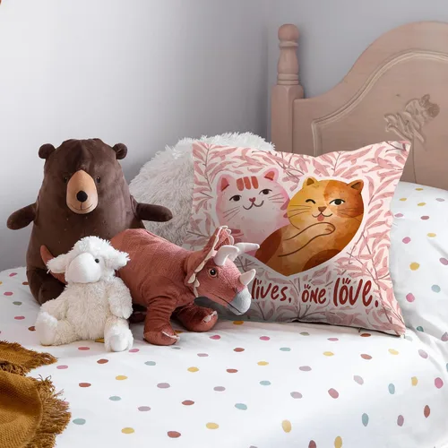 Vista 5 de Fundas de almohada rosas con diseño floral de San Valentín, regalos para mujeres, novias, parejas, amantes de los gatos, divertidas fundas