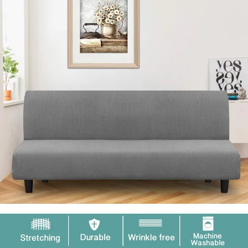 Vista 2 de Turquoize Funda elástica para futón, funda de sofá sin brazos, funda para sofá cama, funda de sofá futón, protector de muebles con parte inferior