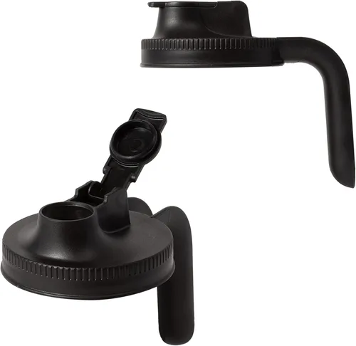 Vista 9 de Jarware 82686 - Juego de 2 tapas de boca ancha con boquilla para tarro de masón, color negro