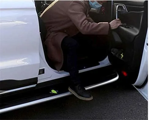 Vista 4 de 2 piezas de pedal fijo para puerta lateral, protector de barra Nerf para Nissan X-Trail Rogue 2014-2020