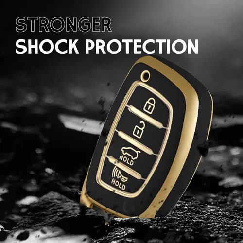 Vista 4 de Funda protectora inteligente de termoplástico con 4 botones para llave de Hyundai; funda compatible con los modelos Elantra, Ioniq, Sonata, Tucson