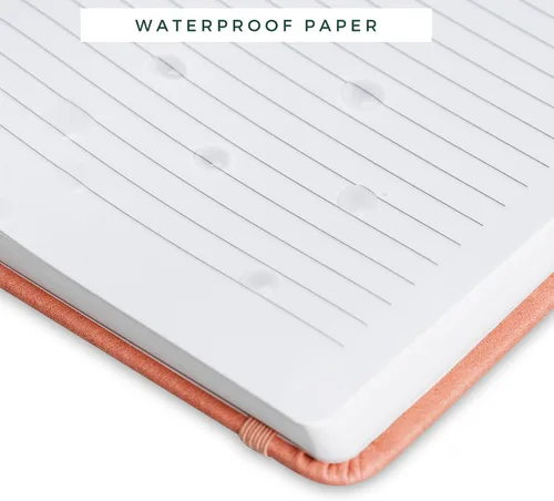 Vista 2 de Cuaderno de Papel de Piedra con Rayas Premium A5 Tapa Dura Diario de Cuero Vegano 160 Páginas Cuaderno Ejecutivo de Calidad Premium Para Hombres