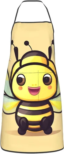 Vista 2 de Yellow Bee Men'S And Women'S Chef Apron, 28.3 X 20.4 Inches (Approx. 72 X 52 Cm), &*Adjustable Kitchen Cooking Apron.