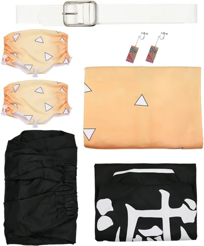 Vista 2 de Tanjirou Zenitsu Cosplay Costume Japanese Anime Kimono Outfit Halloween