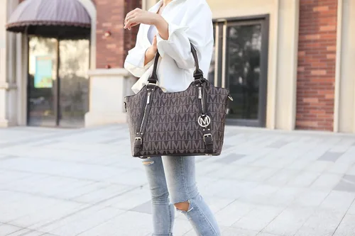 Vista 4 de MKF Collection - Bolso tote para mujer de cuero vegano con asa para el hombro Bolso con asa superior, bolso de mano para damas de Mia K