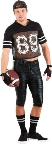 Vista 2 de Disfraz de jugador de fútbol para adultos, uniforme de fútbol para Halloween, cosplay y fiestas temáticas deportivas