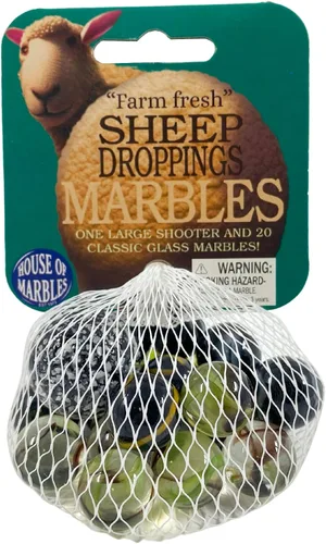 Vista 10 de House of Marbles Adventurer's Net Bag of Marbles - Juego de 21 piezas de mármol de vidrio estilo camuflaje con remolinos verdes y morados oscuros