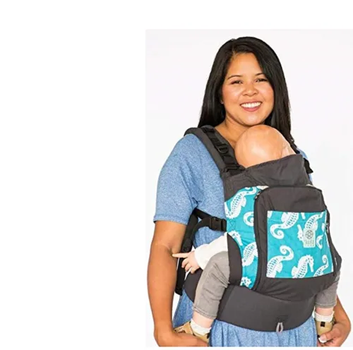 Vista 7 de LILLEbaby Portabebés 4 en 1 Essentials para todas las estaciones, caballito de mar, tela ergonómica y cómoda