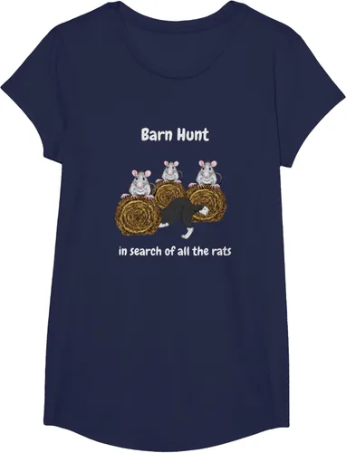 Vista 18 de Funny Barn Hunt - En busca de las ratas con Border Collie Camiseta, Negro