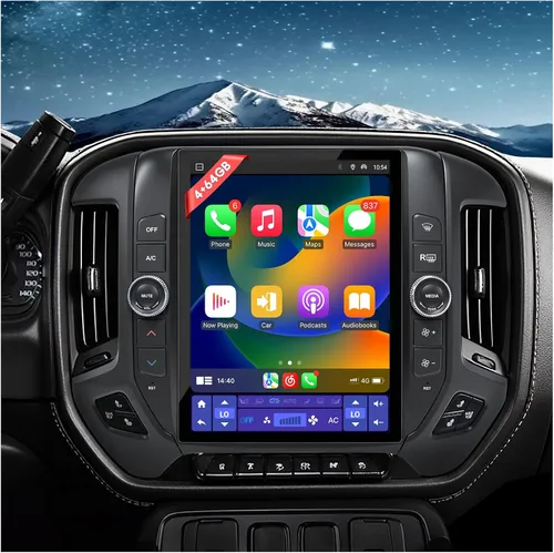 Vista 13 de Actualización estéreo de radio QLED de 13.1 pulgadas para Chevy Silverado y GMC Sierra 2014-2018, unidad principal de 8 núcleos con CarPlay/Android