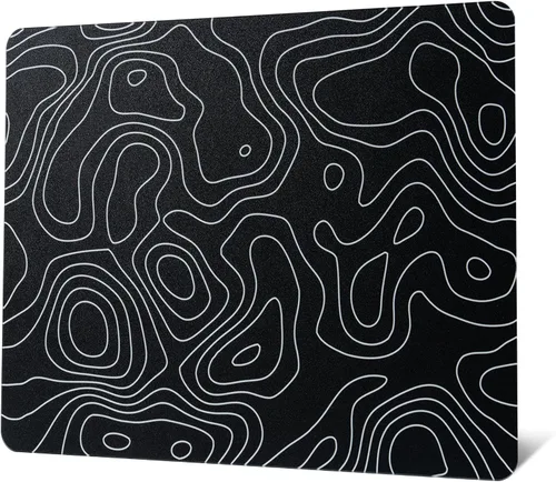 Vista 7 de XVX - Alfombrilla de mouse de vidrio para juegos, color negro, para deportes electrónicos, alfombrilla grande de 16.2 x 12.2 pulgadas, alfombrilla
