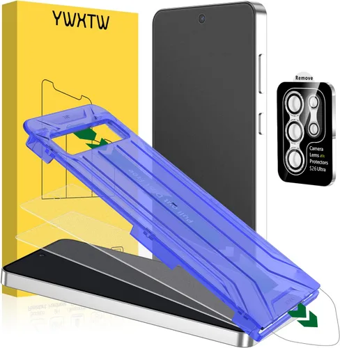 Vista 7 de YWXTW EZ Alignment - Protector de pantalla para Samsung Galaxy Z Flip 6/Z Flip 7 FE, 2 protectores de pantalla de vidrio templado frontal + 1 juego