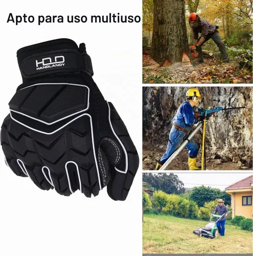 Vista 4 de HANDLANDY Anti Vibration Gloves, SBR Padding, TPR Protector, Mechanic Work Gloves