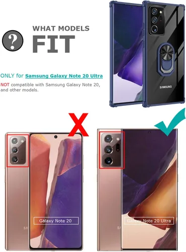 Vista 7 de Funda con función atril para Samsung Galaxy Note 20 Ultra, funda transparente de protección contra caídas para Galaxy Note 20 Ultra, carcasa delgada