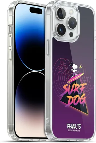 Vista 107 de Head Case Designs Funda de gel suave con licencia oficial de Peanuts Tropical Surf Snoopy Aloha Disco compatible con Apple iPhone 13 Mini Surf
