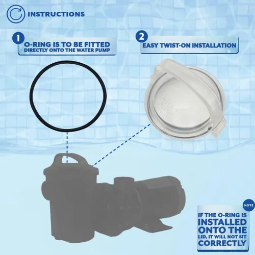 Vista 6 de Poolzilla Powerflo - Tapa de repuesto para bomba de piscina SPX1500D2A, 3 tapas duraderas de grado profesional para cubierta Hayward Power-Flo