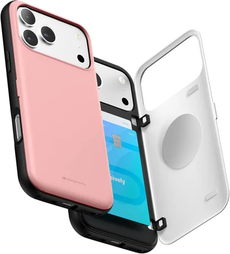 Vista 15 de GOOSPERY Parachoques magnético para puerta compatible con iPhone 15, funda con tarjetero, cartera con cierre magnético automático, protector de Azul