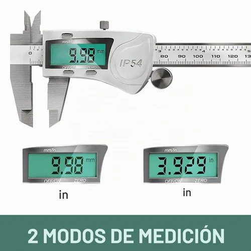 Vista 3 de Calibre digital electrónico de Vernier, herramienta de medición, micrometro electrónico impermeable IP54, calibre de vernier de acero inoxidable