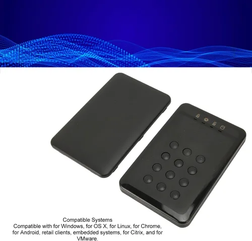 Vista 7 de Zyyini Caja de disco duro cifrado, 3 TB 5 Gbps cifrado USB 3.0 2.in SATA Disco Duro Caja de disco duro Hardware de acceso con contraseña, para 7 8