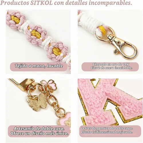 Vista 4 de SITKOL Juego de Monogramas Bonitos de Silicona Compatible con Botella de Agua Owala 24 oz, 32 oz, 40 oz - Accesorios Perfectos con la Letra Owala