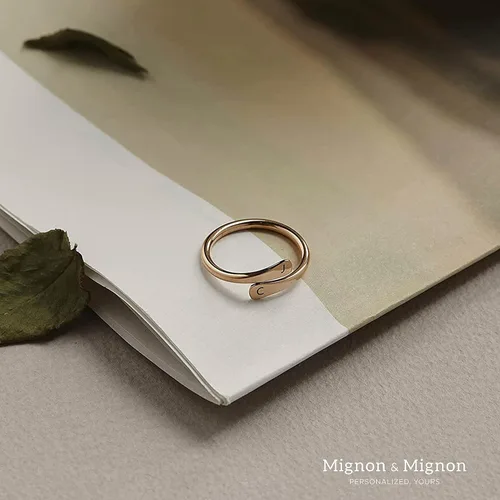 Vista 5 de Personalized Wrap Ring Custom Initials Ring Engraved Ring Double Ring Stackable Rings Name Date Customize Valentines Day Gifts Cyber Monday Jewelry