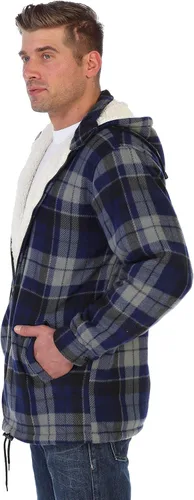 Vista 3 de Gioberti Sherpa - Chaqueta de franela con capucha desmontable para hombre