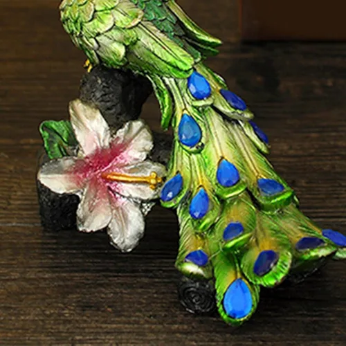 Vista 7 de Estatua de pavo real hermosa de animales para decoración del hogar