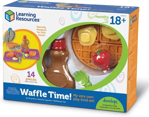 Vista 9 de Learning Resources New Sprouts Waffle Time - Juguetes de Cocina de Comida de Juego de Simulación para el Desayuno, Juego Educativo Montessori