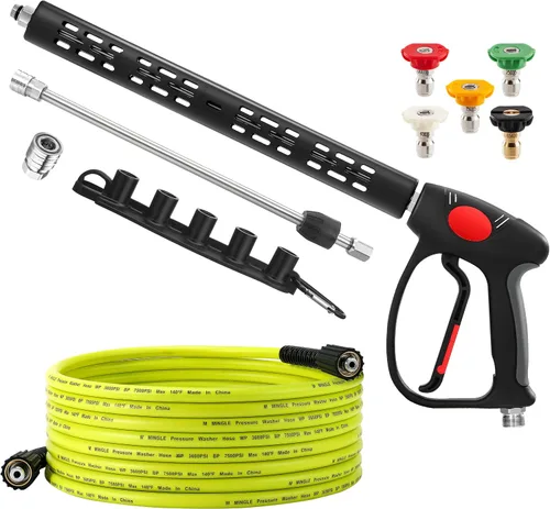 Vista 10 de M MINGLE Kit de manguera y pistola para lavadora a presión, manguera