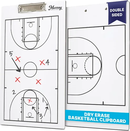 Vista 13 de Murray Sporting Goods sujetapapeles para entrenadores de borrado en seco Pizarra blanca de doble cara