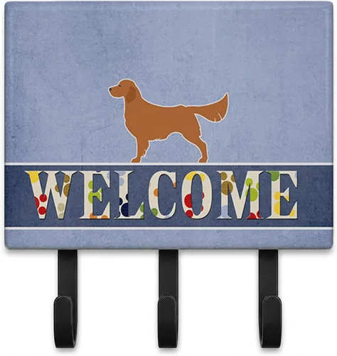 Vista 33 de Caroline's Treasures Afghan Hound - Gancho de pared de bienvenida, triple, multicolor Afghan Hound Welcome artwork on ceramic tile with three