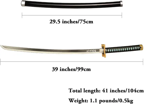 Vista 90 de SV Anime Demon Slayer Sword Katana 41 Inch Decorative Collectible Gift Cosplay Sword，Various Styles Available