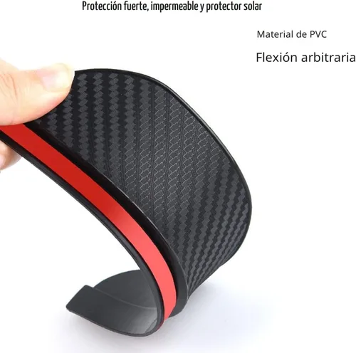Vista 5 de Pincuttee Visor de lluvia de espejo para cejas, protectores de lluvia para espejo lateral, fundas para automóvil, ajuste único, paquete de 2 Negro