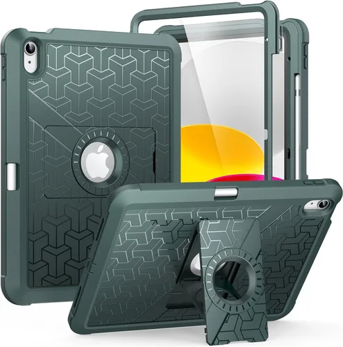 Vista 14 de MoKo Funda para iPad (A16) de 11ª/10ª generación 2025/2022, resistente a prueba de golpes, doble capa protectora de cuerpo completo, protector