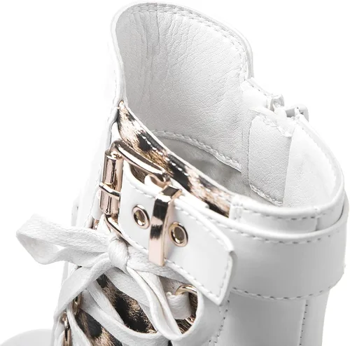 Vista 4 de GLOBALWIN Botines de plataforma gruesa para mujer con tacones