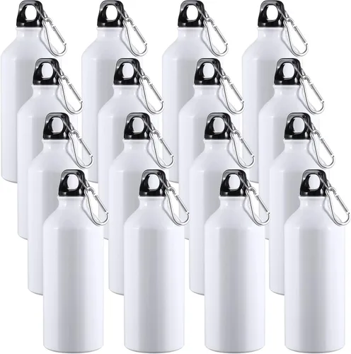 Vista 9 de CHENGU Paquete de 16 botellas de agua de aluminio, 20 onzas, botellas de Negro