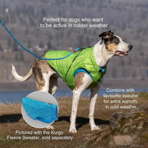 Vista 5 de Kurgo Loft Chaqueta para Perro - Abrigo Acogedor Reversible para Aventuras al Aire Libre - Resistente al Agua - Ajuste Atlético - Tela Lavable a