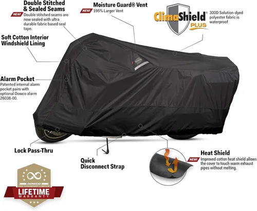 Vista 2 de Cobertor de Motocicleta 1 Dowco Guardian Weatherall Plus, Negro