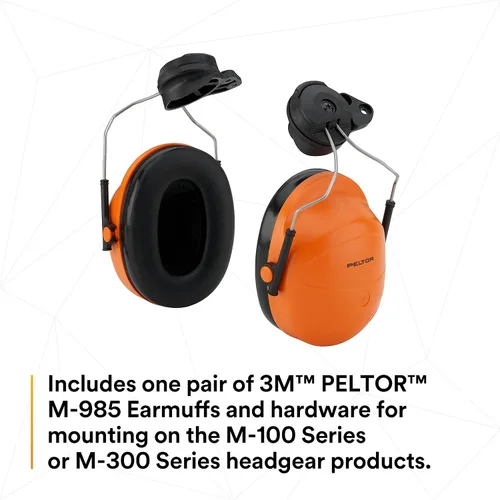 Vista 4 de 3M PELTOR Conjunto de orejeras M-985/37333(AAD), para productos Versaflo M-100 y M-300, par, 1 EA/estuche
