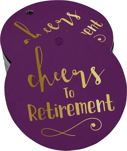 Vista 54 de Etiquetas de papel para colgar con texto en inglés "Cheers to Retirement Wall" (50 unidades)