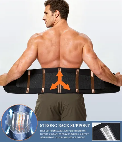 Vista 4 de TAILONG Faja reductora de cintura de neopreno cinturón abdominal para hombres, entrenador de cintura para mujeres, corsé adelgazante, moldeador