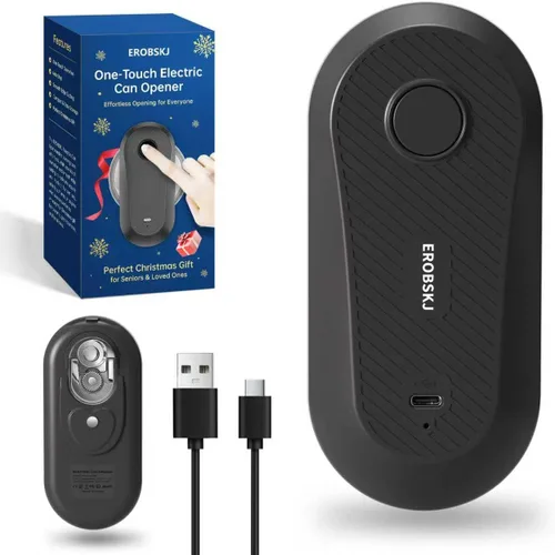 Vista 12 de Abrelatas eléctrico auto, abrelatas recargable, montaje en pared Negro