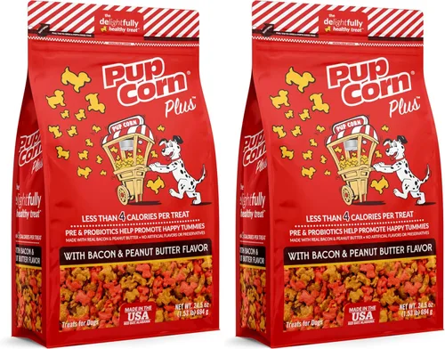 Vista 16 de Pup Corn Plus - Golosinas para perros infladas con prebióticos y probióticos - Pollo y queso cheddar (24 onzas) - Fabricado en Estados Unidos