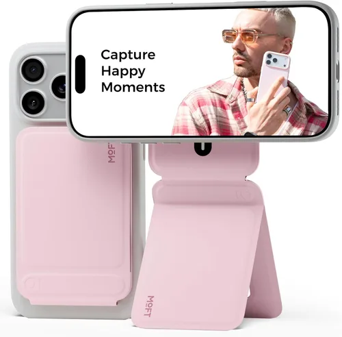 Vista 21 de MOFT Soporte de trípode para teléfono para iPhone, soporte para iPhone multiángulo, soporte para teléfono ligero y portátil, imanes fuertes, cuero