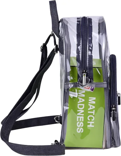 Vista 8 de Mochila pequeña aprobada por el estadio mini mochila transparente para niñas Negro Mini Mochilas Daypack