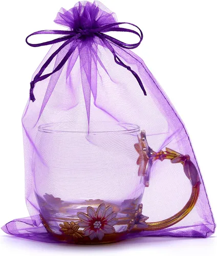 Vista 8 de 50 bolsas de organza de 6 x 9 pulgadas, bolsa de regalo de fiesta de boda con cordón