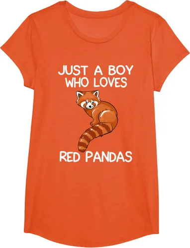 Vista 69 de Just A Boy Who Loves Red Pandas Gift - Camiseta con diseño de panda roja, Negro, S