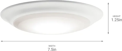 Vista 2 de Kichler Gen I Downlight LED, montaje empotrado al techo de 7.5", luz interior regulable, 2700K, (7.5" x 1.5"), blanco, 43846WHLED27