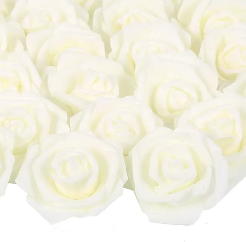 Vista 31 de 100 PCS Rosas de Espuma Azul Bebé Flores Artificiales Flores de Espuma Azul a Granel Sin Tallo Rosas Falsas para Bricolaje Centros de Mesa de Boda
