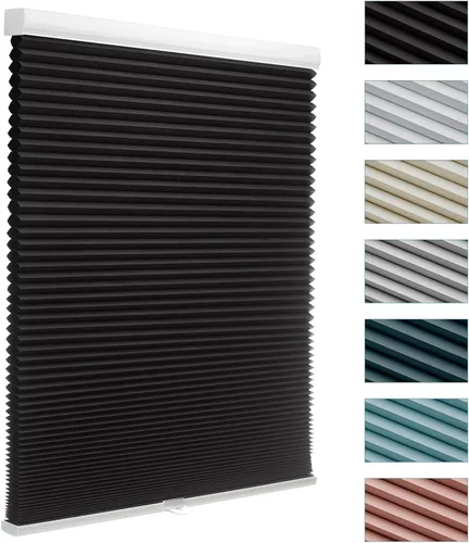 Vista 28 de MYshade Persianas celulares de tamaño personalizado, persianas opacas sin cordones para dormitorio, baño, sala de estar, control de luz, persianas